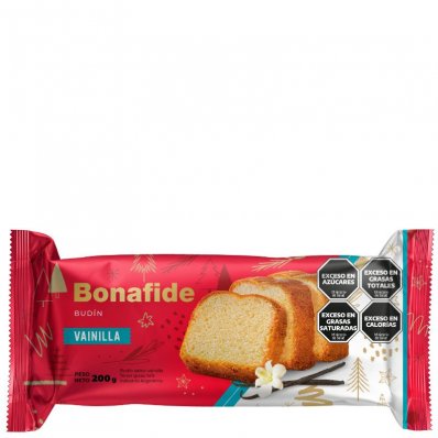 BUDIN BONAFIDE VAINILLA 200GR x 12 un.